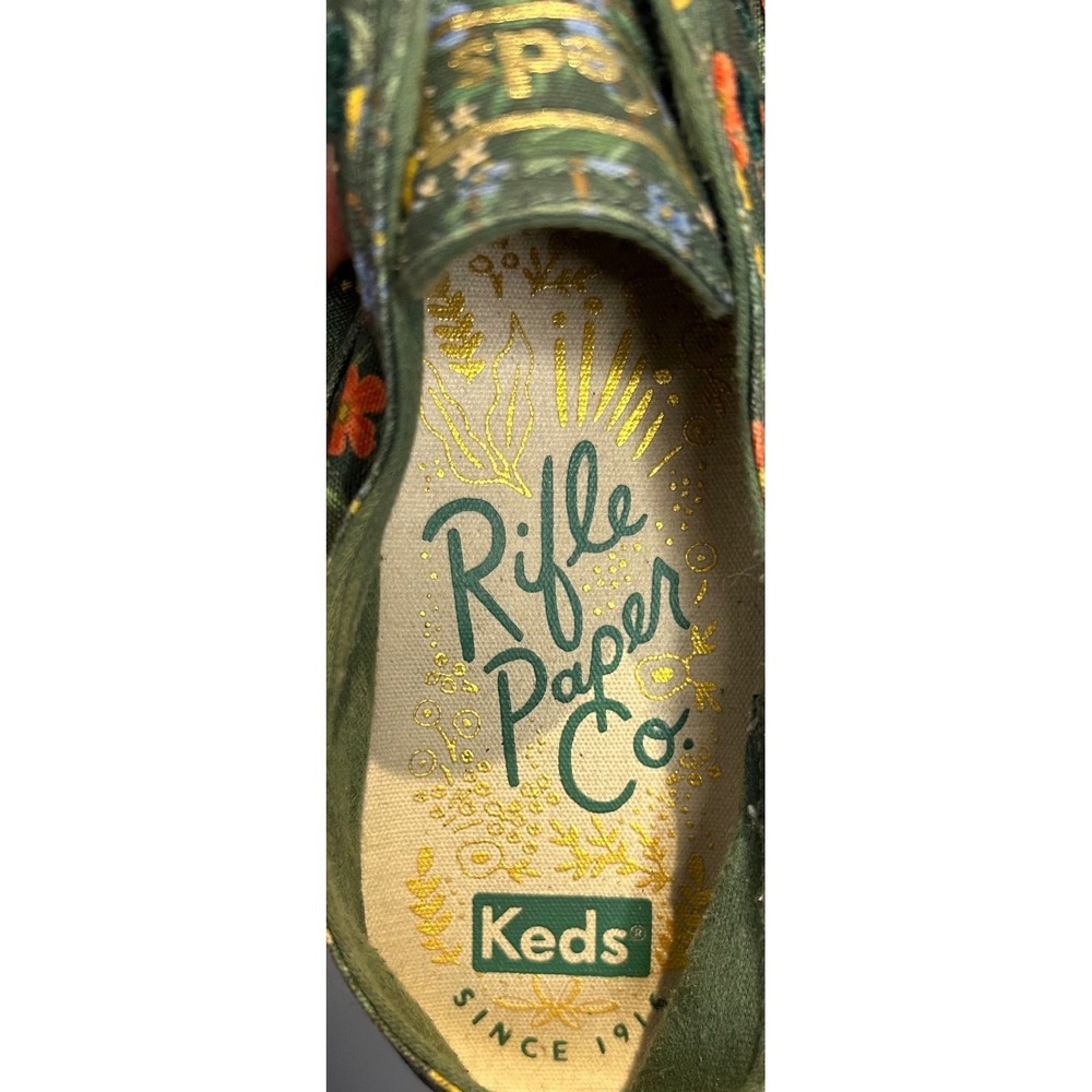 Keds x Rifle Paper Co Champion Floral Canvas Sneakers Green WF66084 Womens 7 - Picture 4 of 6